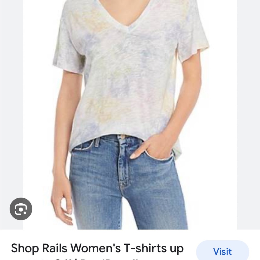 NWT RAILS CARA V NECK RAINBOW TIE Dye size Small - Picture 8 of 8